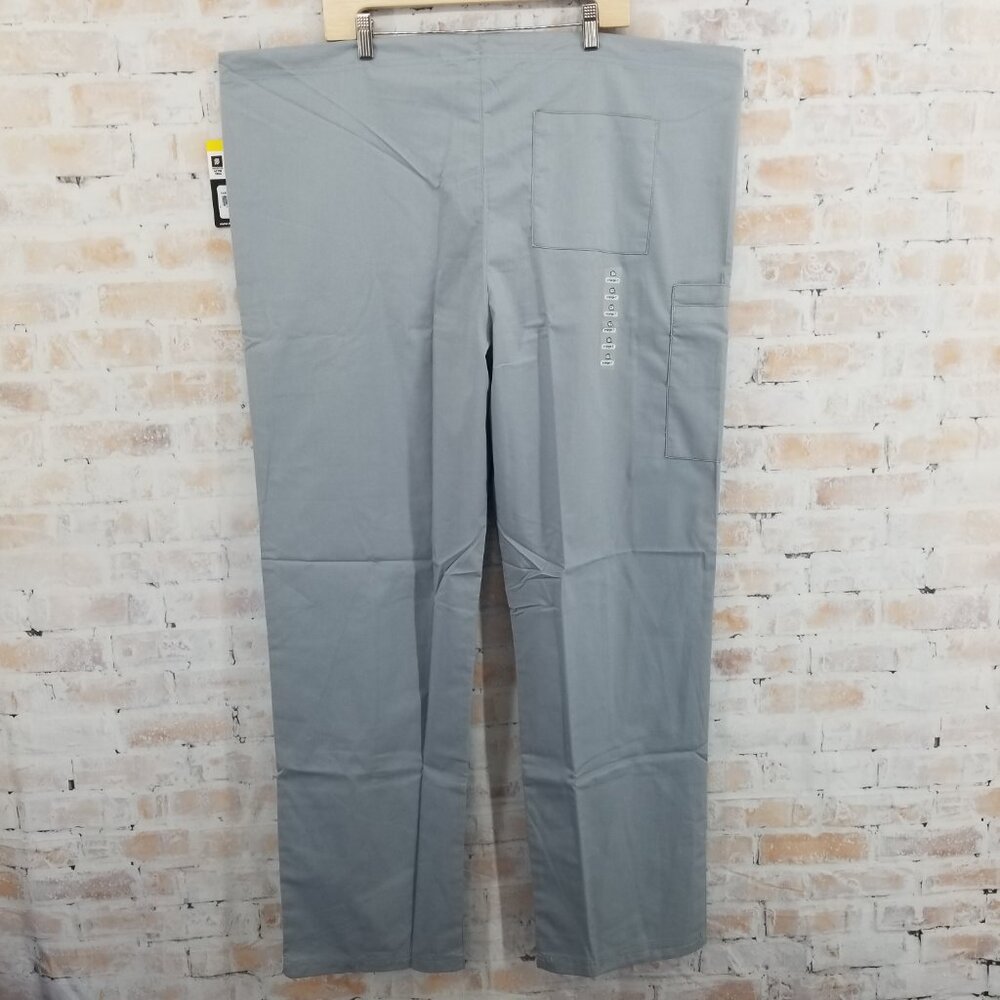 NWT WonderWink WonderWork 500T Unisex Grey Scrub Pant Cargo XL Tall (33") - Picture 7 of 8